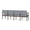Lesro Lenox Wood 4 Seat Tandem Seating Wood Frame, Walnut, RS Fog Upholstery LW4103 - alternate 2